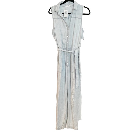 Bella Dahl Sleeveless Belted Tencel Jumpsuit Desert Sky Wash Size M NWT - Picture 5 of 10